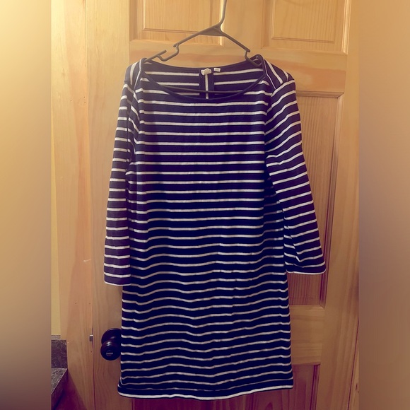 GAP nautical navy white striped long sleeve dress - Picture 1 of 2